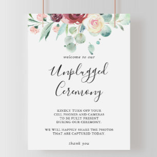 Contemporary Eucalyptus Unplugged Ceremony-tecken Poster
