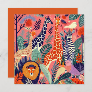 Contemporary exotiska djur och fåglar 1 rosa kort