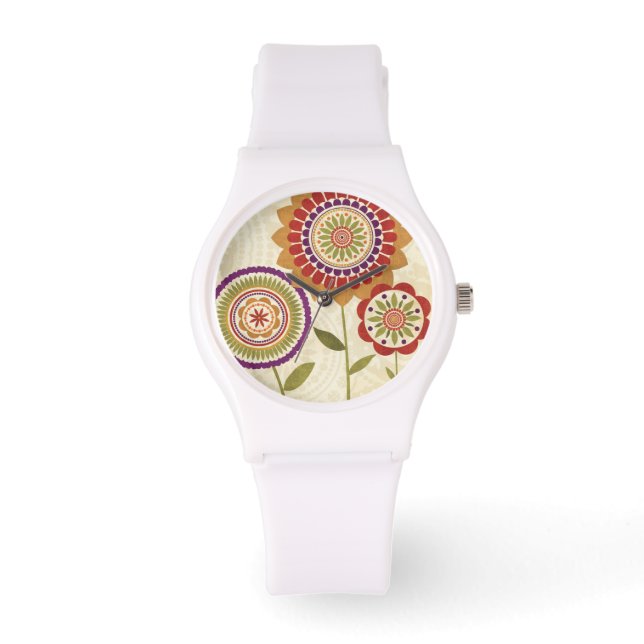 Contemporary Fall Flowers Armbandsur (Framsida)