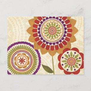 Contemporary Fall Flowers Vykort