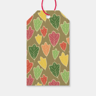 Contemporary Fall Oak Löv Gift-Märkre Presentetikett