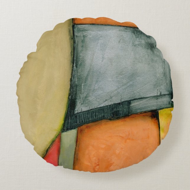 Contemporary Färga geometriska former Rund Kudde (Framsidan)