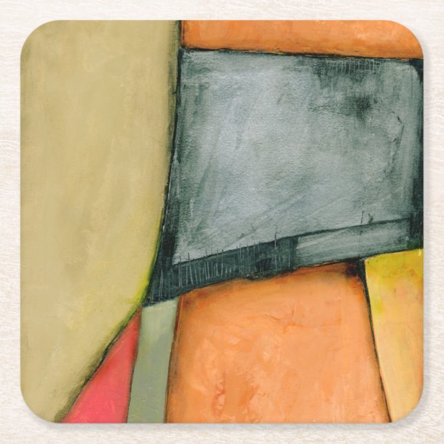 Contemporary Färga geometriska former Underlägg Papper Kvadrat (Framsidan)