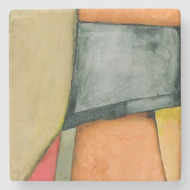 Contemporary Färga geometriska former Underlägg Sten (Framsidan)