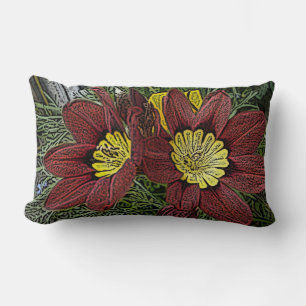 contemporary - färgad modern blomma mönster lumbarkudde