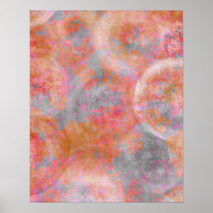 Contemporary Färgfull Abstrakt Texturerade cirklar Poster