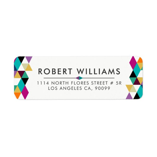 Contemporary Färgfulla trianglar Returadress Etikett (Framsidan)