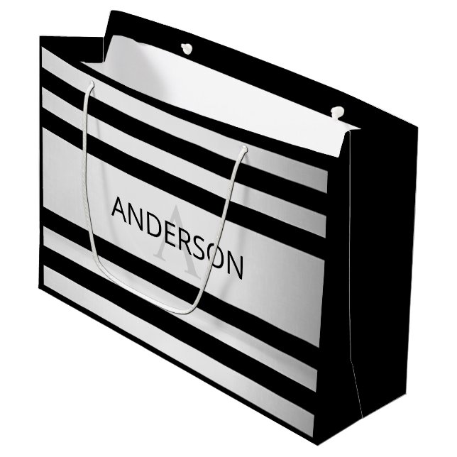 Contemporary Faux Silver Ombre Rand & Black (Framsidan Vinklad)