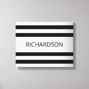 Contemporary Faux Silver Ombre Rand & Black Canvastryck