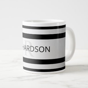 Contemporary Faux Silver Ombre Rand & Black Jumbo Mugg
