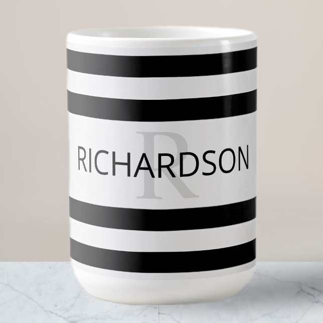 Contemporary Faux Silver Ombre Rand & Black Magisk Mugg (Skapare uppladdad)