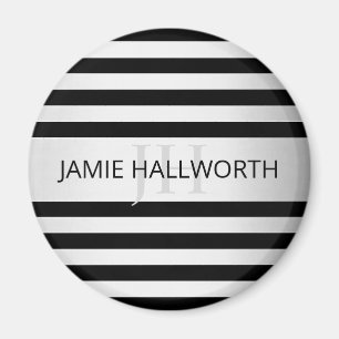 Contemporary Faux Silver Ombre Rand & Black Magnet