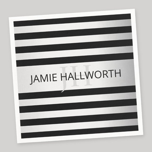 Contemporary Faux Silver Ombre Rand & Black Pappersservett (Skapare uppladdad)