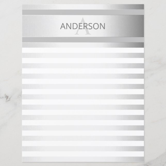 Contemporary Faux Silver Ombre Rand & Grått (Framsida)
