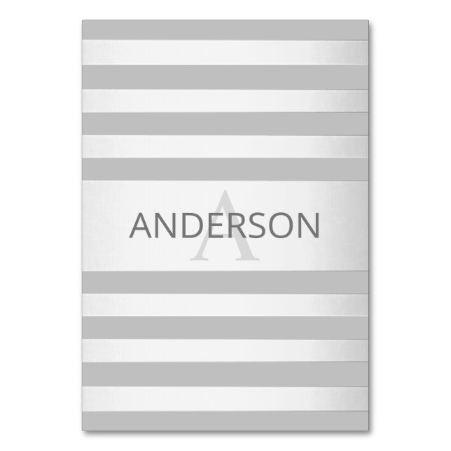 Contemporary Faux Silver Ombre Rand & Grått Bordsnummer (Framsidan)