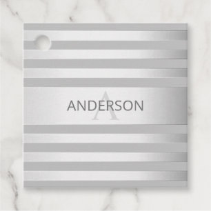 Contemporary Faux Silver Ombre Rand & Grått Gåvor Etiketter
