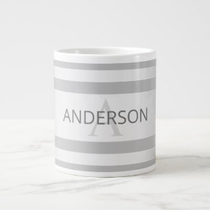 Contemporary Faux Silver Ombre Rand & Grått Jumbo Mugg
