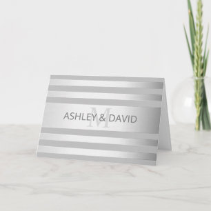 Contemporary Faux Silver Ombre Rand & Grått Kort