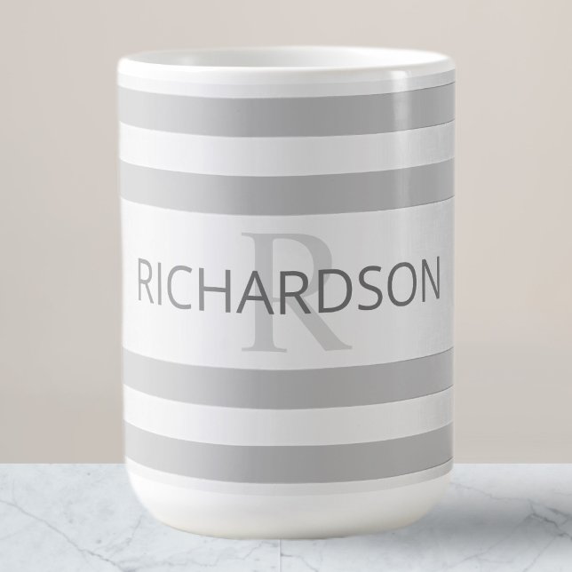 Contemporary Faux Silver Ombre Rand & Grått Magisk Mugg (Skapare uppladdad)