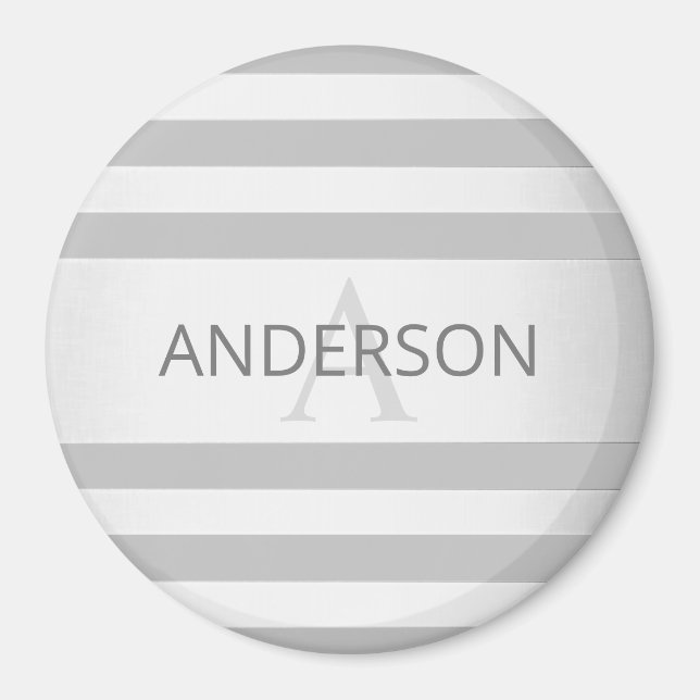 Contemporary Faux Silver Ombre Rand & Grått Magnet (Framsidan)