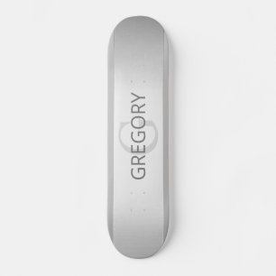 Contemporary Faux Silver Ombre Rand & Grått Mini Skateboard Bräda 18,5 Cm