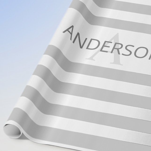 Contemporary Faux Silver Ombre Rand & Grått Presentpapper (Skapare uppladdad)