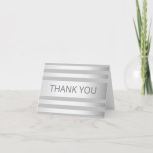 Contemporary Faux Silver Ombre Rand & Grått Tack Kort