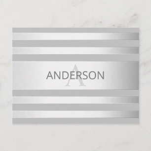 Contemporary Faux Silver Ombre Rand & Grått Vykort