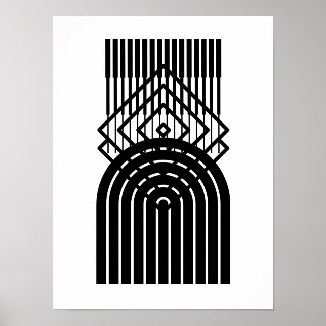 Contemporary för svart  i Geometric Abstrakt i mit Poster (Framsidan)