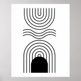 Contemporary för svart i Geometric Abstrakt i mit Poster