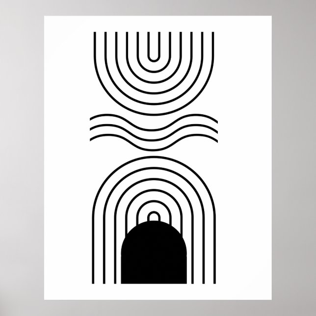 Contemporary för svart  i Geometric Abstrakt i mit Poster (Framsidan)