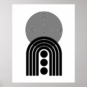Contemporary för svart i Geometric Abstrakt i mit Poster