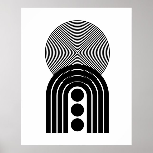 Contemporary för svart  i Geometric Abstrakt i mit Poster (Framsidan)