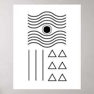 Contemporary för svart i Geometric Abstrakt i mit Poster