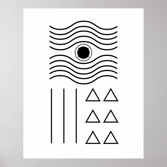 Contemporary för svart  i Geometric Abstrakt i mit Poster (Framsidan)