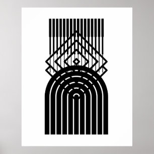 Contemporary för svart i Geometric Abstrakt i mit Poster