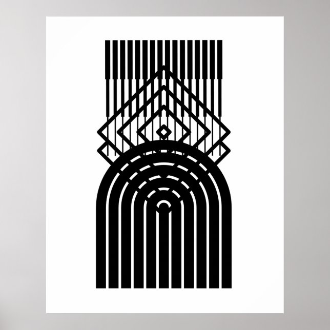 Contemporary för svart  i Geometric Abstrakt i mit Poster (Framsidan)