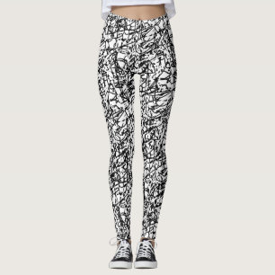 Contemporary för svart och vit Abstrakt Leggings