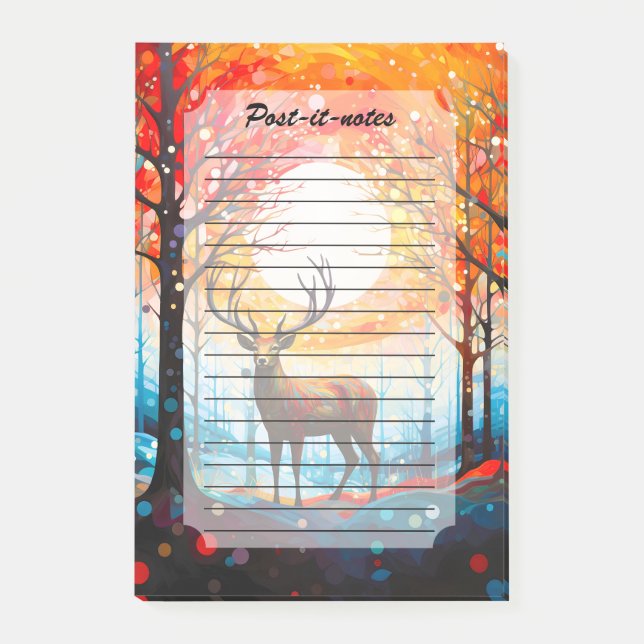 Contemporary Forest Vild Hjort Post-it Block (Framsida)