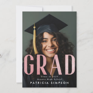 Contemporary Foto av fetstilt Rosa Gold Foil GRAD Meddelande
