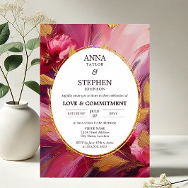 Contemporary Fuchsia Elegance åtagandeceremoni Inbjudningar