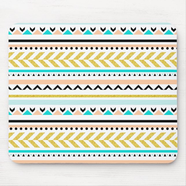 Contemporary Geometric Aztec Inspired Mönster Musmatta (Framsidan)