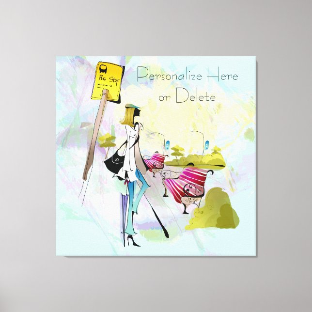 Contemporary Girl Buss Stoppa blockerat Kanvastryc Canvastryck (Framsida)