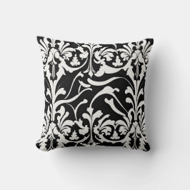 Contemporary Glossy Damask - svartvitt Kudde