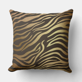 Contemporary Golden Black Zebra Safari Skin Lumbarkudde