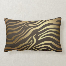 Contemporary Golden Black Zebra Safari Skin Lumbarkudde