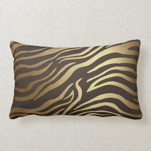 Contemporary Golden Black Zebra Safari Skin Lumbarkudde