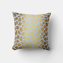Contemporary Golden Blue Giraffe Safari Skin Kudde