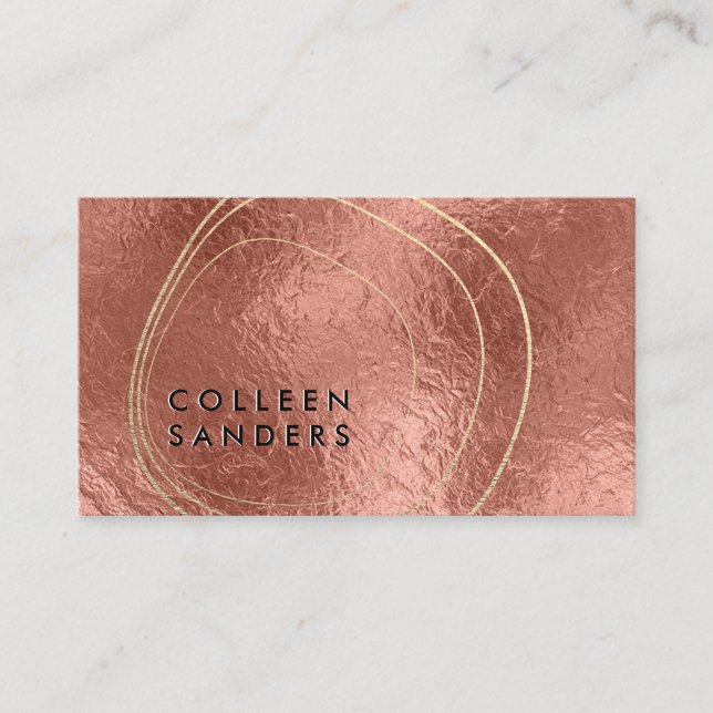 Contemporary Golden Circular | Ro Gold Foil Art Visitkort (Framsida)