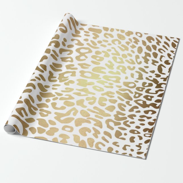 Contemporary Golden Leopard White Safari Skin Vip Presentpapper (Utrullad)